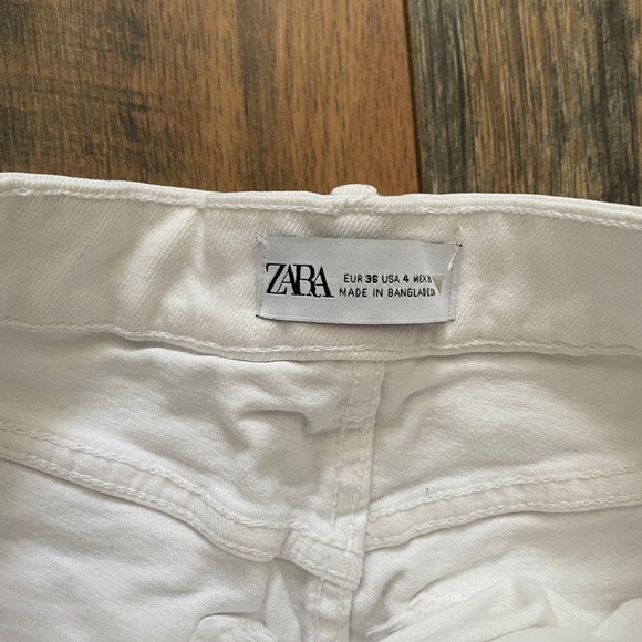 Zara high rise white denim shorts - Picture 4 of 6